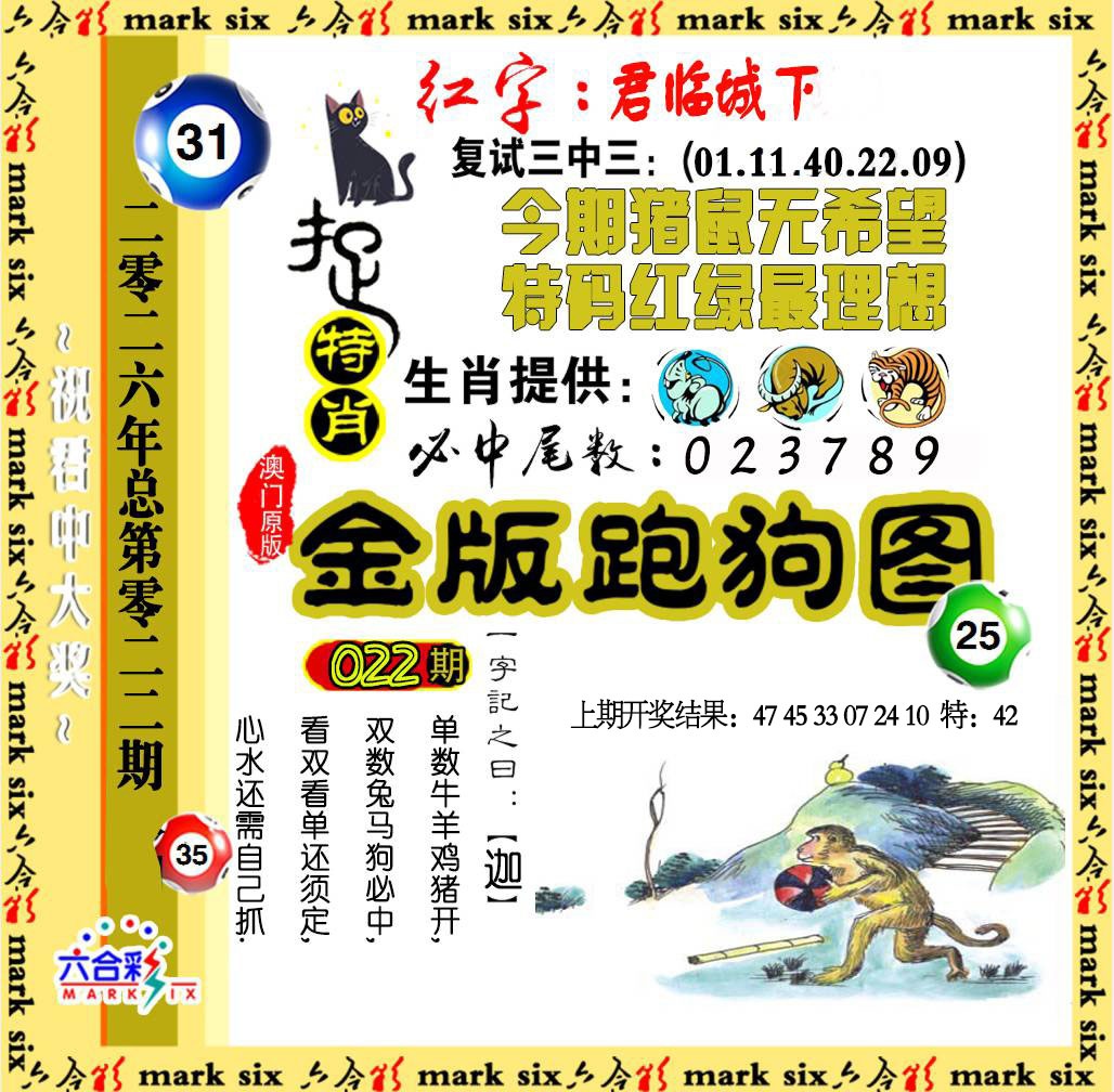 022期金版跑狗图[图]
