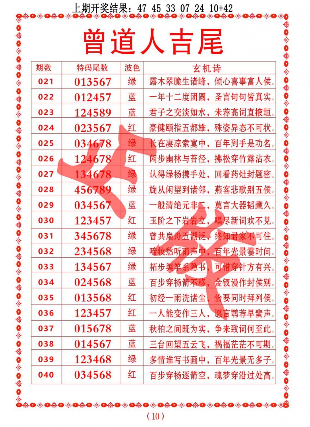 022期曾道人吉尾[图]