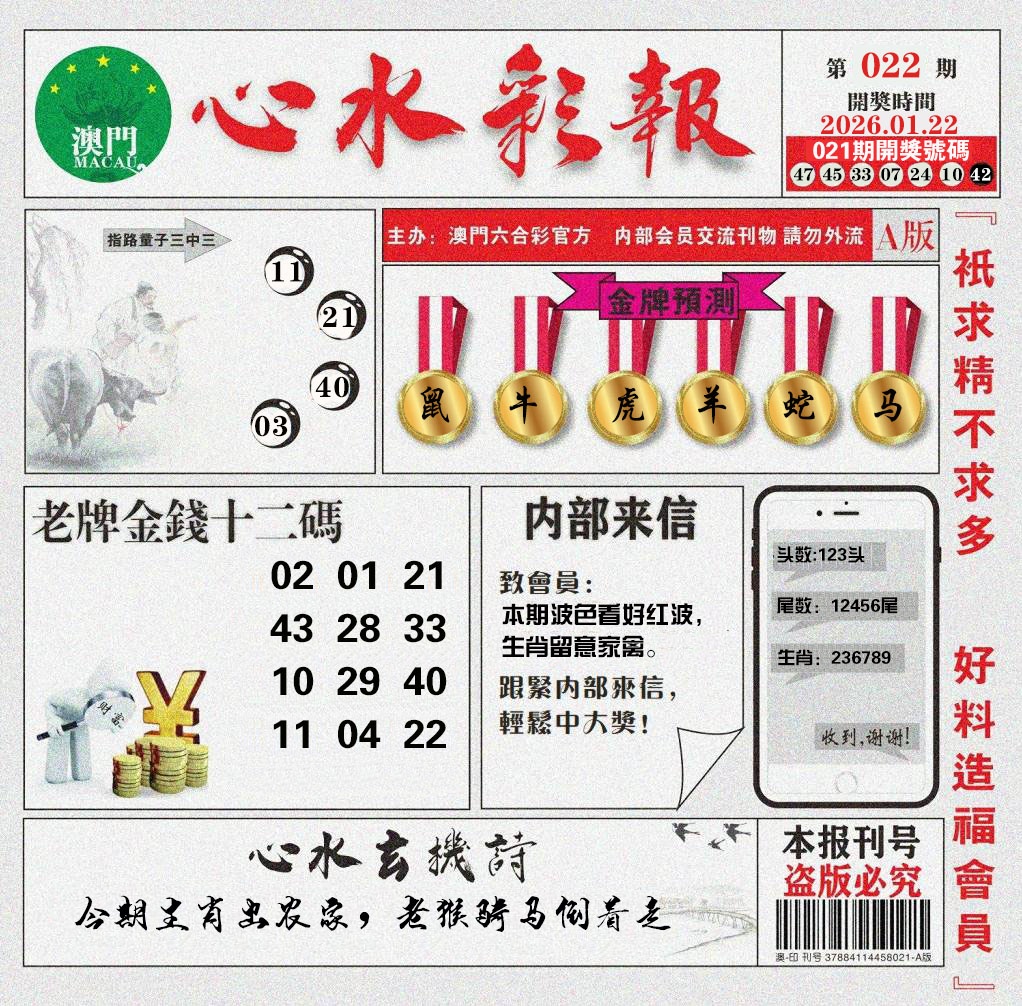 022期心水彩报[图]