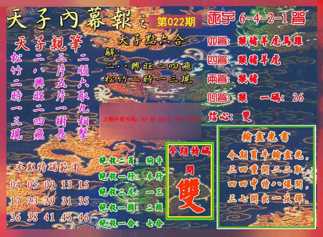 022期天子内幕报A[图]