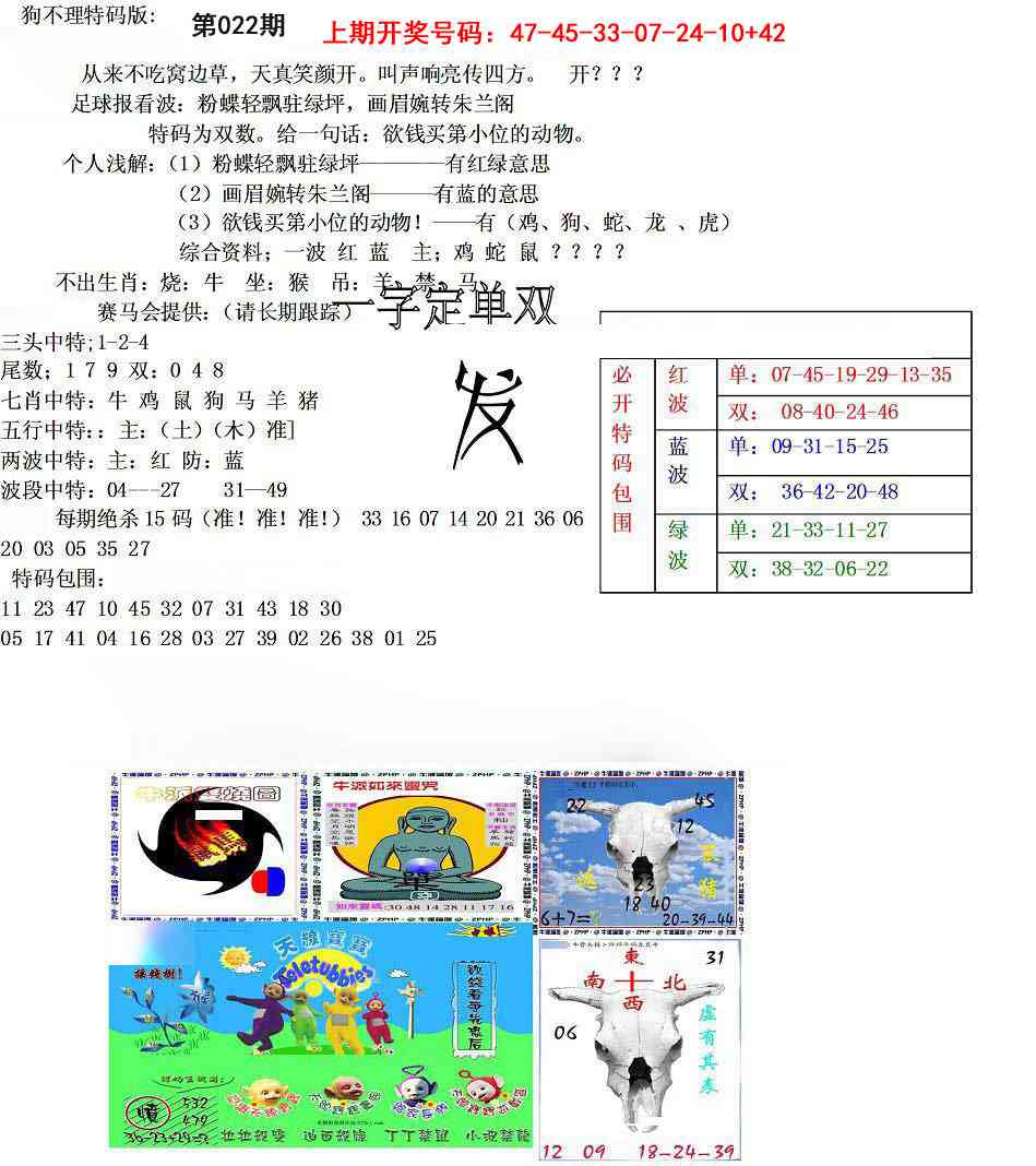 022期狗不理特码报[图]