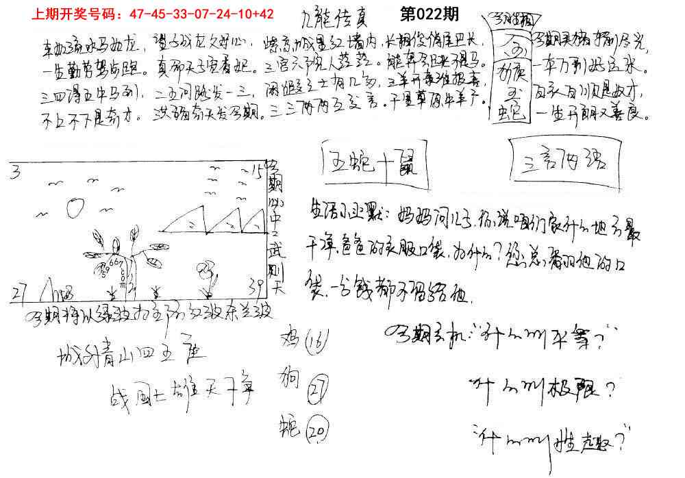 022期手写九龙内幕[图]