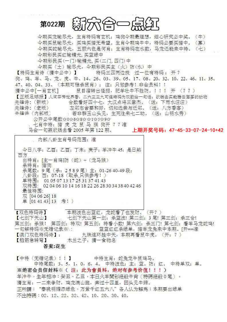 022期六合一点红A[图]