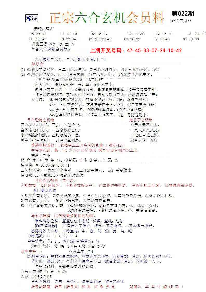 022期正宗六合玄机料[图]
