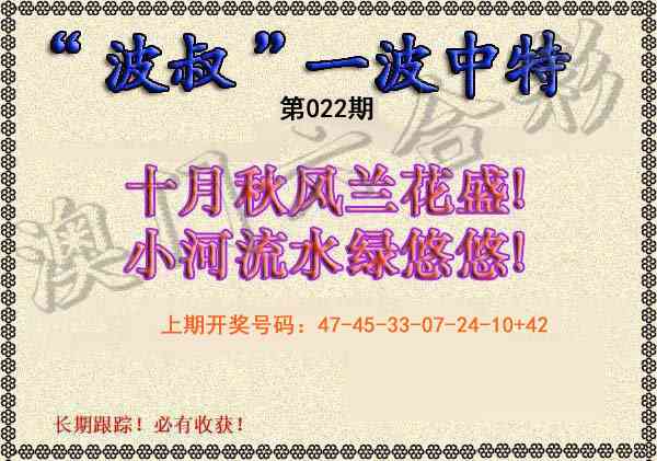 022期波叔一波中特[图]