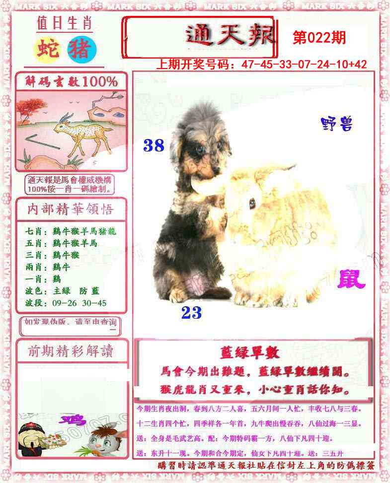 022期小喜通天报[图]