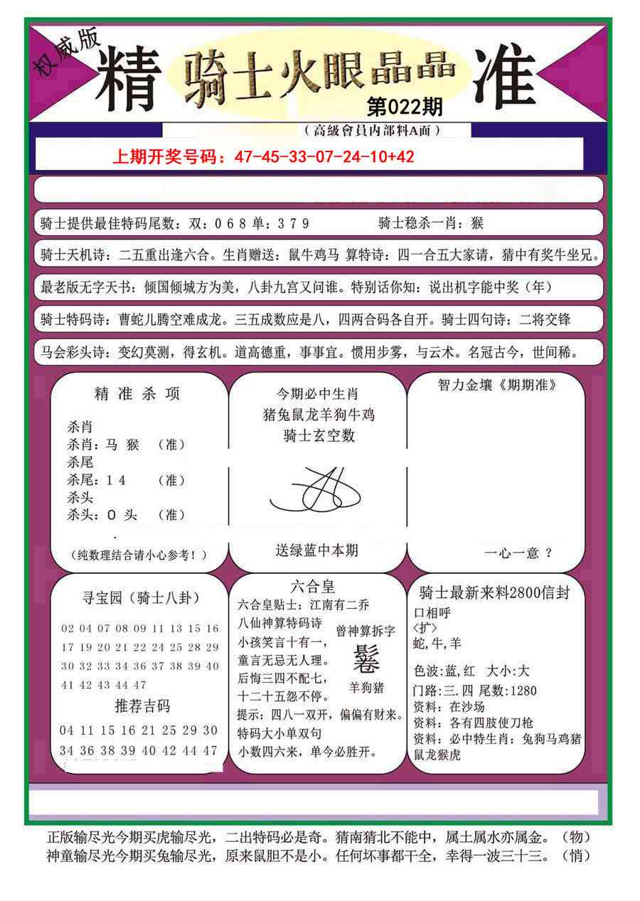 022期骑士火眼晶晶（正）[图]