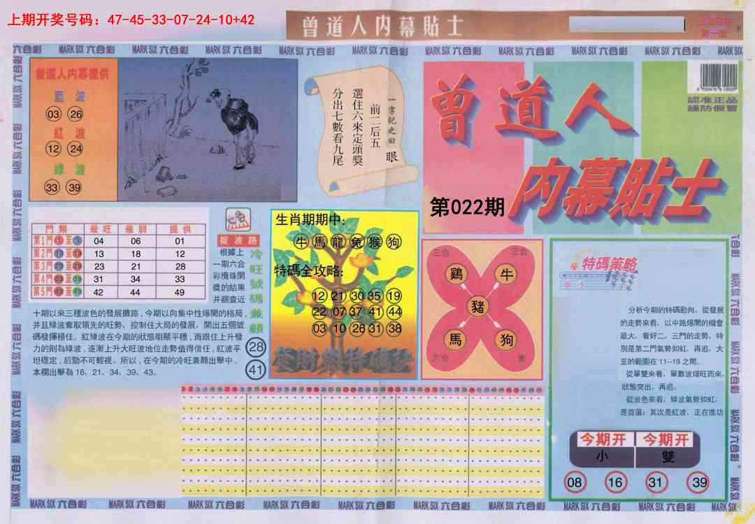 022期曾道人内幕贴士A[图]